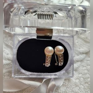 White Pearl 925 Silver Earrings